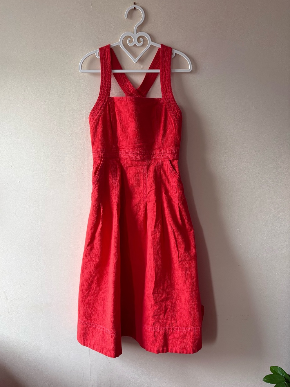 Maeve Red Sleeveless A-Line Dress w Pockets